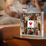 Te amo en cada momento - Placa acrílica cuadrada personalizada con collage de 8 fotos - Regalo de San Valentín y aniversario