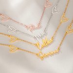 Personligt ihåligt halsband med kärleksnamnshänge Enkla smycken Födelsedag Jubileum Bröllopsgåva för kvinnor Brudtärnor