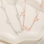 Personligt ihåligt halsband med kärleksnamnshänge Enkla smycken Födelsedag Jubileum Bröllopsgåva för kvinnor Brudtärnor