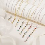 Personalized 1-8 Birthstones Family Necklace Minimalist Jewelry Anniversary Birthday Gift for Women