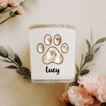 Personalized Pet Footprints Photo LED Candle Jar with Name Memorial Condolence Sympathy Pet Loss Gift for Pet Owners