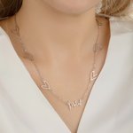 Personligt ihåligt halsband med kärleksnamnshänge Enkla smycken Födelsedag Jubileum Bröllopsgåva för kvinnor Brudtärnor