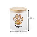 Personalized Pet Footprints Photo LED Candle Jar with Name Memorial Condolence Sympathy Pet Loss Gift for Pet Owners