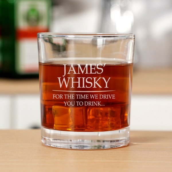 Personlig for tiden vi kjører deg til å drikke 10 oz Whiskey Rocks Glass med navn farsdag bursdagsgave til pappa bestefar whiskyelskere