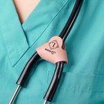 Personalised Rod of Asclepius PU Leather Stethoscope ID with Concealed Snap Tag Nurses Day Appreciation Birthday Gift for Medical Staffs