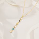Personalized 1-8 Birthstones Family Necklace Minimalist Jewelry Anniversary Birthday Gift for Women