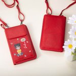 Vive con pasión, sueña con el corazón - Cartera de cuero PU personalizada con personaje animado y nombre regalo de cumpleaños para ella