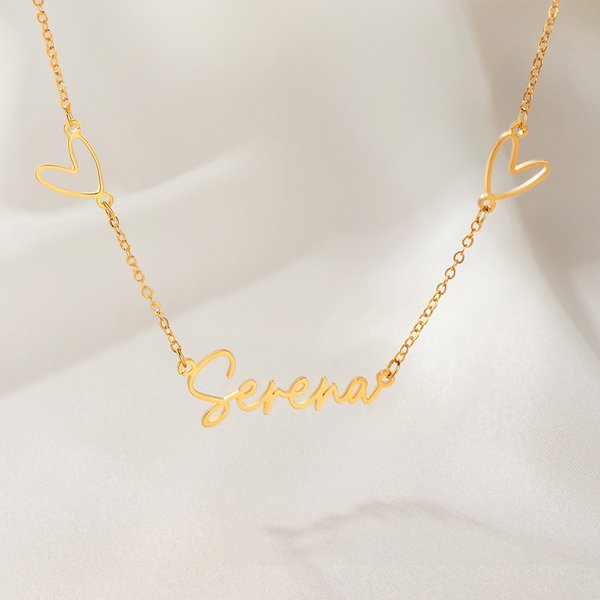 Collana con ciondolo personalizzato con nome dell'amore Gioielli semplici Regalo di matrimonio per le donne damigelle d'onore