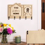 Dulce Hogar Personalizado Cara de Mascota Foto Llavero Ganchos con Nombre Grabado Decoración del Hogar Regalo de inauguración de la casa para los amantes del perro del gato Familia
