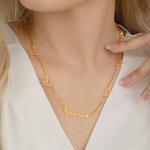 Personligt ihåligt halsband med kärleksnamnshänge Enkla smycken Födelsedag Jubileum Bröllopsgåva för kvinnor Brudtärnor
