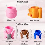 Personalizado 3D impreso Smiling Face Knitted Plant Pot Yarn Bowl with Text Knitting Tool Storage Desktop Decor Birthday Gift for Knitting Lovers