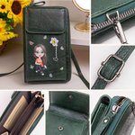 Vive con pasión, sueña con el corazón - Cartera de cuero PU personalizada con personaje animado y nombre regalo de cumpleaños para ella