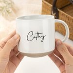 Personlig flerfarget kjeksbase 12 oz keramisk kaffekrus med gravert navn Hjemmekontor Drikkevarer Bursdagsgave til familie venner kolleger