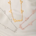 Personligt ihåligt halsband med kärleksnamnshänge Enkla smycken Födelsedag Jubileum Bröllopsgåva för kvinnor Brudtärnor