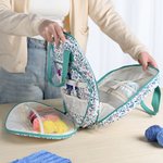 Personalized Name Multi-compartment Oxford Large Stitch Sewing Storage Bag with Handle Birthday Holiday Gift for DIY Lovers