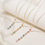 Personalized 1-8 Birthstones Family Necklace Minimalist Jewelry Anniversary Birthday Gift for Women