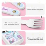 Personalised Fantasy Mermaid Kid's Fork Spoon Knife 3 Pcs Cutlery Set with Case and Name Birthday Gift for Kids Ocean Lovers