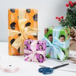 Personalisierte lustiges Gesicht Foto Multicolor Geschenkpapier mit Text Weihnachten Geburtstag Urlaub Favorit Verpackung für Familie Freunde