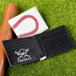 Personalised Baseball Element Monogrammed Foldable Wallet Portable Daily Use Birthday Gift for Men