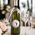 Etiquetas adhesivas personalizadas con el nombre y la fecha de la boda para novios recién casados