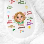 Personalisierte Ich bin freundlich intelligente mutige geliebte Cartoon Kind Charakter niedlich Plüschhase Spielzeug mit Namen Ostern Kindertag zurück zu Schule Geschenk für Jungen Mädchen