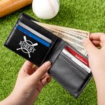 Personalised Baseball Element Monogrammed Foldable Wallet Portable Daily Use Birthday Gift for Men