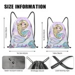 Personalisierte Adorable Mermaid Portable Drawstring Rucksack Tasche mit Namen täglichen Gebrauch Reisezubehör Geburtstag Geschenk für Mädchen