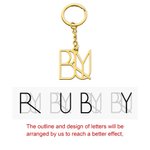 Personlig Namn Logo Monogram Charm Nyckelring Unik Jubileum Födelsedagspresent för Kvinna Man