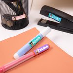 Autocollants Étiquettes Multicolore Personnalisés avec Motif Crayon Enfant Dessin Animé et Nom Cadeau Rentrée pour Garçons Filles