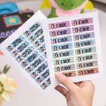 Autocollants Holographiques Personnalisés avec Motif Crayon Personnage de Dessin Animé et Nom Étiquette d’Identité Cadeau Rentrée pour Enfants Élèves