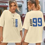 Personalised Multicolour Faux Glitter Football T-shirt Sweatshirt Hoodie with Name and Number Game Day Birthday Gift for Family