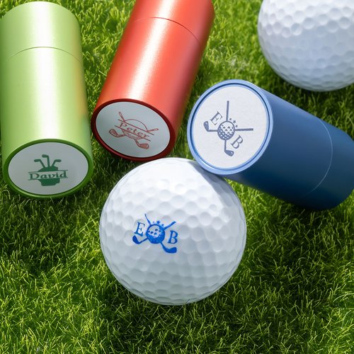 Personoitu kirjain golfpallon leimasin metallirasiassa täydellinen lahja golfareille syntymäpäiväksi tai isänpäiväksi