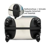 Personalisierte Strand Cartoon Figur Kofferschutzhülle mit Namen Verdecktem Reißverschluss Universalgröße Reisezubehör Geschenk für Familie