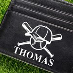 Personalised Baseball Element Monogrammed Foldable Wallet Portable Daily Use Birthday Gift for Men