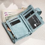 Personalizada Cruz Nombre tríptico de cuero de la PU Cartera con pulsera y titular de la tarjeta de regalo de aniversario para las mujeres cristianas