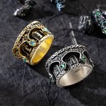 Personalized Sterling Silver Gothic Cathedral Vintage Marquise Birthstone Spinning Ring with Name Dainty Jewelry Anniversary Birthday Gift for Men