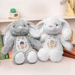 Personalisierte Ich bin freundlich intelligente mutige geliebte Cartoon Kind Charakter niedlich Plüschhase Spielzeug mit Namen Ostern Kindertag zurück zu Schule Geschenk für Jungen Mädchen