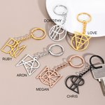 Personlig Namn Logo Monogram Charm Nyckelring Unik Jubileum Födelsedagspresent för Kvinna Man