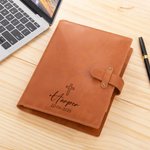 Personalisierte Kreuz künstlerischen Namen PU Leder A5 Notebook Cover mit Fächern Geburtstag Geschenk für Künstler Christian