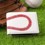 Personalised Baseball Element Monogrammed Foldable Wallet Portable Daily Use Birthday Gift for Men