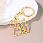 Personlig Namn Logo Monogram Charm Nyckelring Unik Jubileum Födelsedagspresent för Kvinna Man