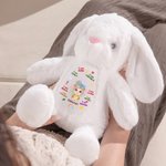Personalisierte Ich bin freundlich intelligente mutige geliebte Cartoon Kind Charakter niedlich Plüschhase Spielzeug mit Namen Ostern Kindertag zurück zu Schule Geschenk für Jungen Mädchen