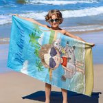 Personalisierte niedlichen Cartoon Schwimmen Kind schnell trocknen weiche überdimensioniert Strand Handtuch mit Namen Sommer Urlaub Strand Party Geburtstag Geschenk für Jungen Mädchen