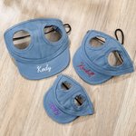 Gepersonaliseerde meerdere maten verstelbare hond zonnehoed Baseball Cap met geborduurde naam en oor gat Gift voor huisdier liefhebbers