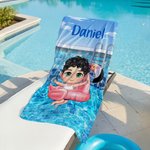 Personalisierte niedlichen Cartoon Schwimmen Kind schnell trocknen weiche überdimensioniert Strand Handtuch mit Namen Sommer Urlaub Strand Party Geburtstag Geschenk für Jungen Mädchen