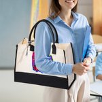 Borsa Tote grande personalizzata con pastello a mela e testo Regalo di compleanno per la festa dell'insegnante