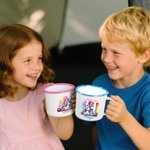 Taza esmaltada personalizada con unicornio de fantasía nombre e inicial de 355 ml regalo de cumpleaños y regreso a la escuela para niños