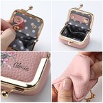 Gepersonaliseerde Geboorte Bloemen Boeket Vintage Mini Lederen Sieraden Doos met Naam en Kiss Lock Travel Essential Verjaardag Bruidsmeisje Gift voor vrouwen
