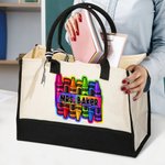 Borsa Tote grande personalizzata con pastello a mela e testo Regalo di compleanno per la festa dell'insegnante