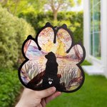 Personalised Dog Silhouette Paw Shape Window Hanging Suncatcher Christmas Ornament with Names Sympathy Memorial Remembrance Gift for Dog Lovers